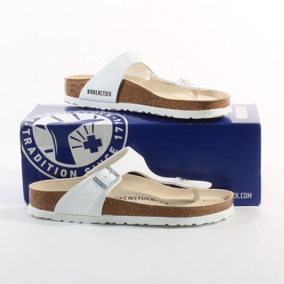 Women’s Birkenstock Gizeh White Cork Sandals NEW - Picture 2 of 8